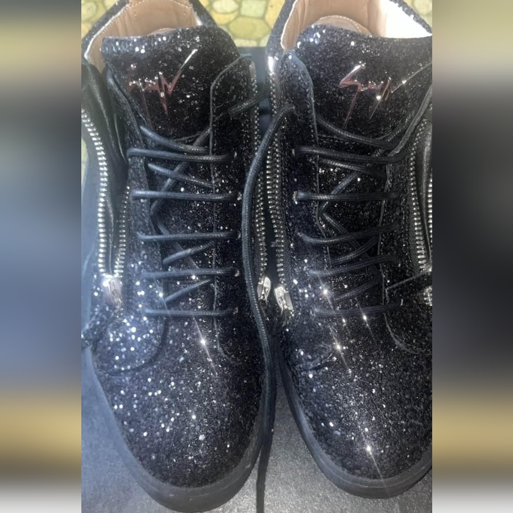 Giuseppe Zanotti Black Glitter Men's Shoes